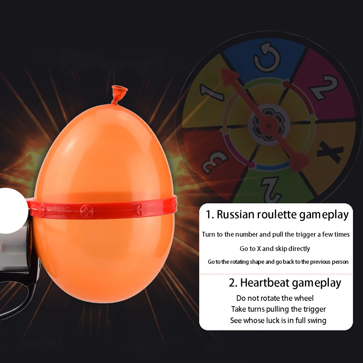 Roulette Russe à ballons, jeu de roulette russe insolite avec pistolet à ballon