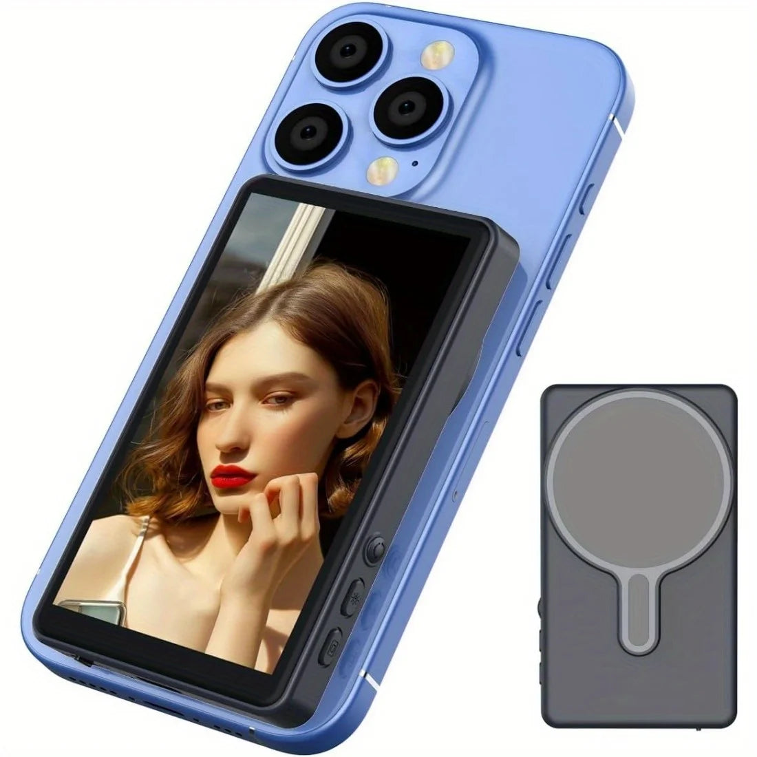 Écran pour selfies magnétique pour vlogs et retardateur de téléphone portable