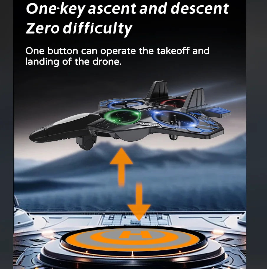 Avion de chasse télécommandé en mousse acrobatique avec LED intégrées