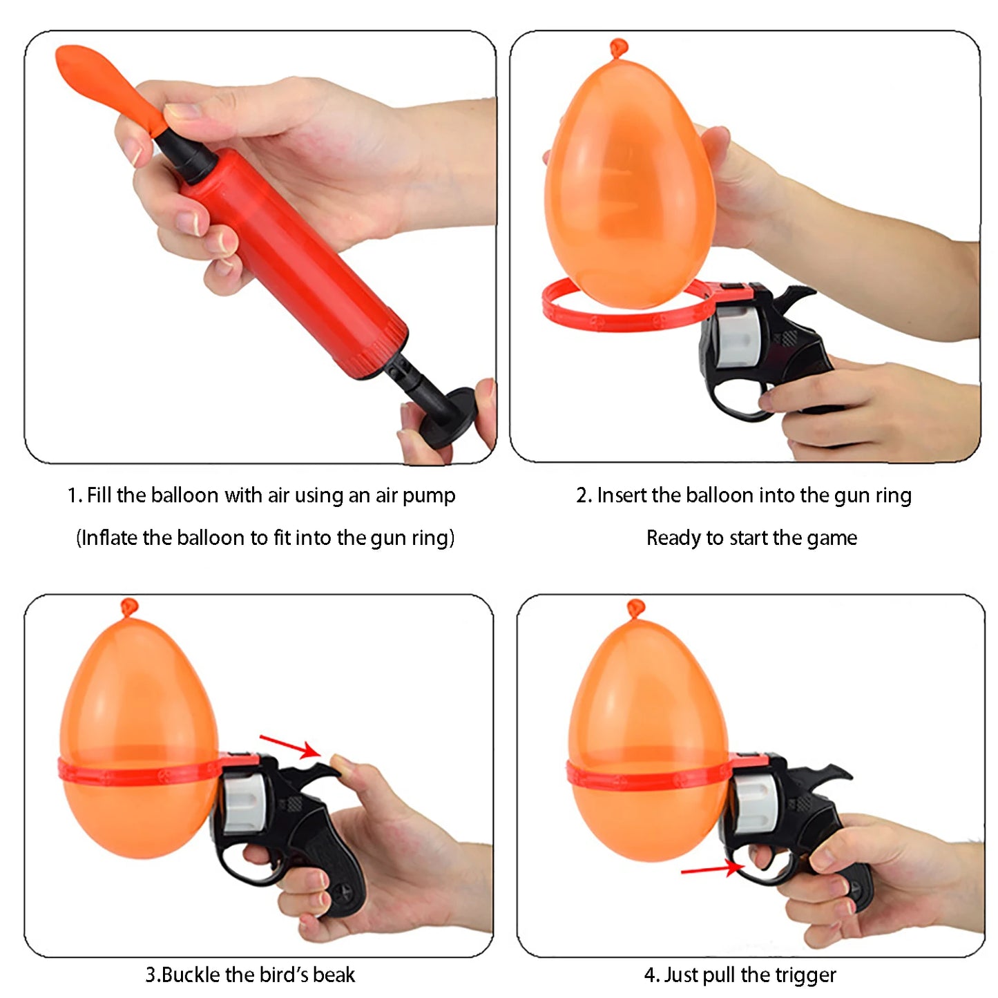 Roulette Russe à ballons, jeu de roulette russe insolite avec pistolet à ballon