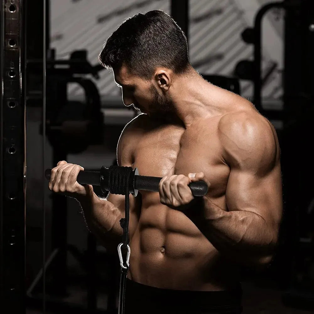 Appareil de musculation pour avant-bras et poignets avec poignée (Bobine d'Andrieu)