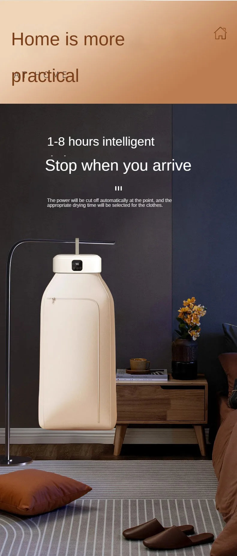 Sèche-linge électrique portable pliable avec télécommande et multifonctions