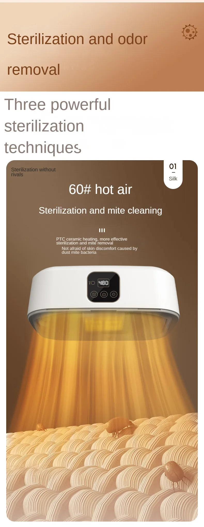 Sèche-linge électrique portable pliable avec télécommande et multifonctions