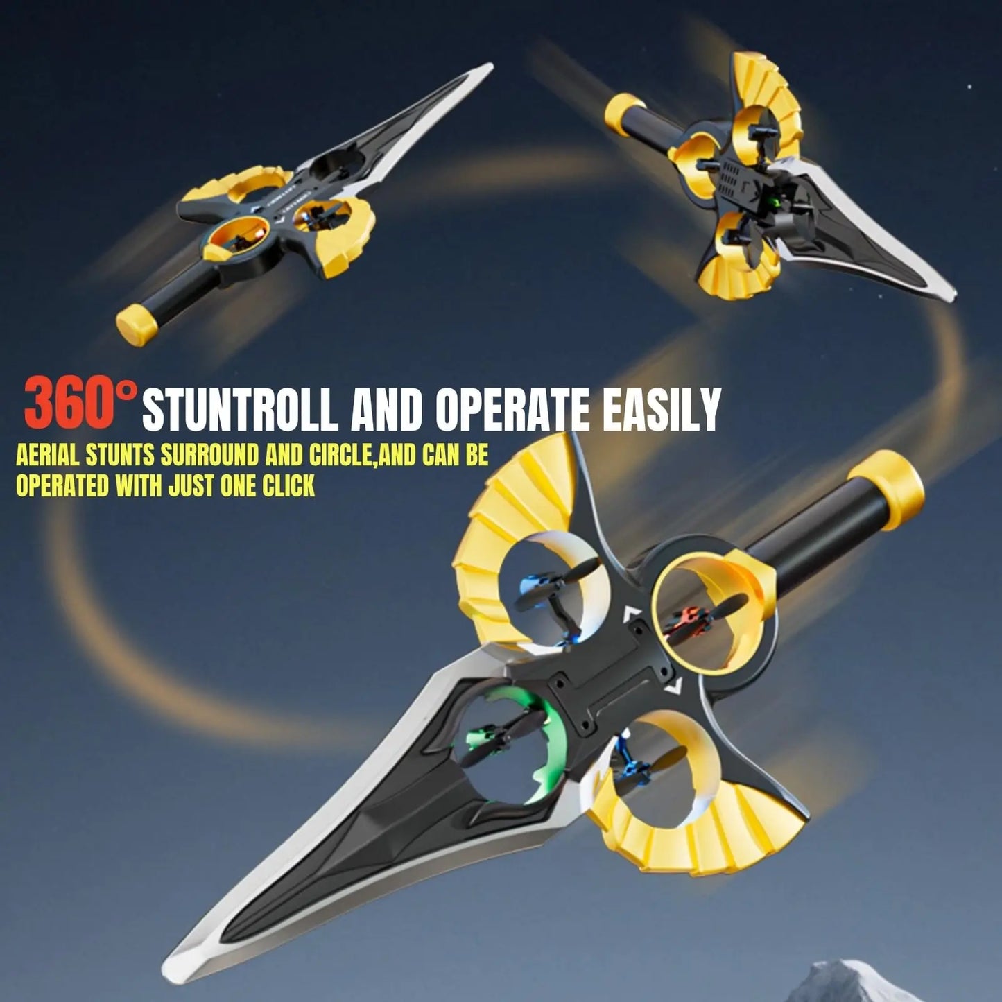 Drone épée télécommandé par gestes, avion acrobatique à 3 vitesses pour enfants