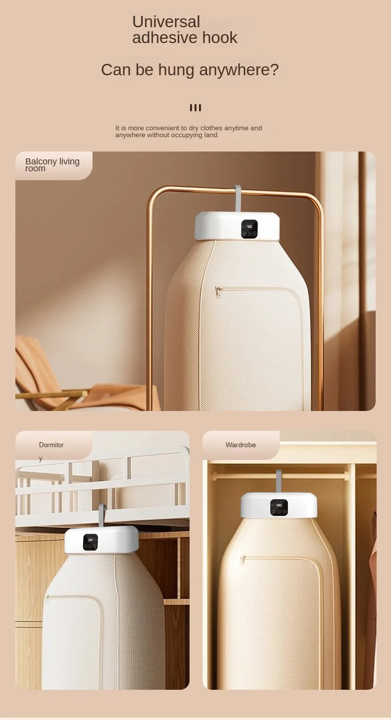 Sèche-linge électrique portable pliable avec télécommande et multifonctions